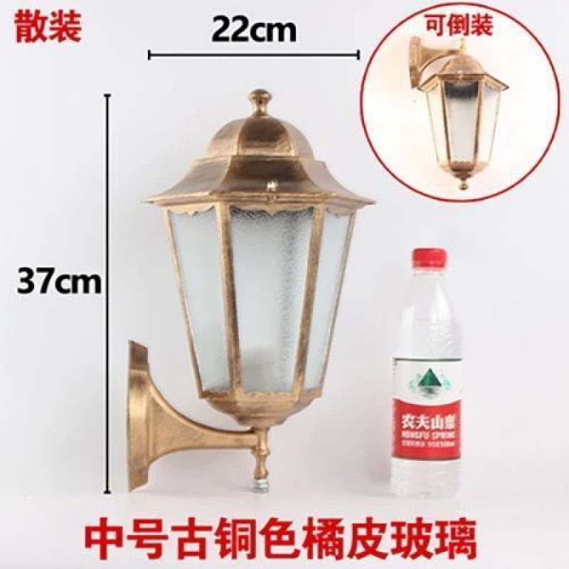 Picture of Small hexagonal wall light, outdoor lamp, outdoor wall lighting, European style retro balcony, waterproof, antique, bronze black