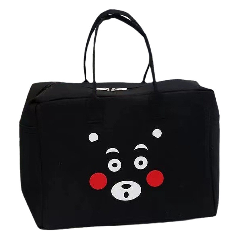 Fashion Cute Felt Travel Bag Large Capacity Student Luggage Bag Felt Handbag Yellow Duck Zipper Travel Bag