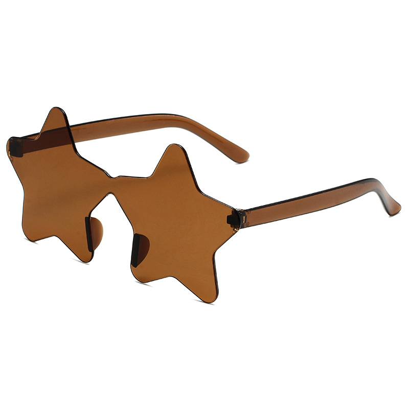 Picture of New fashion personality five-pointed star sunglasses cross-border frameless sunglasses trendy party funny beach sunglasses
