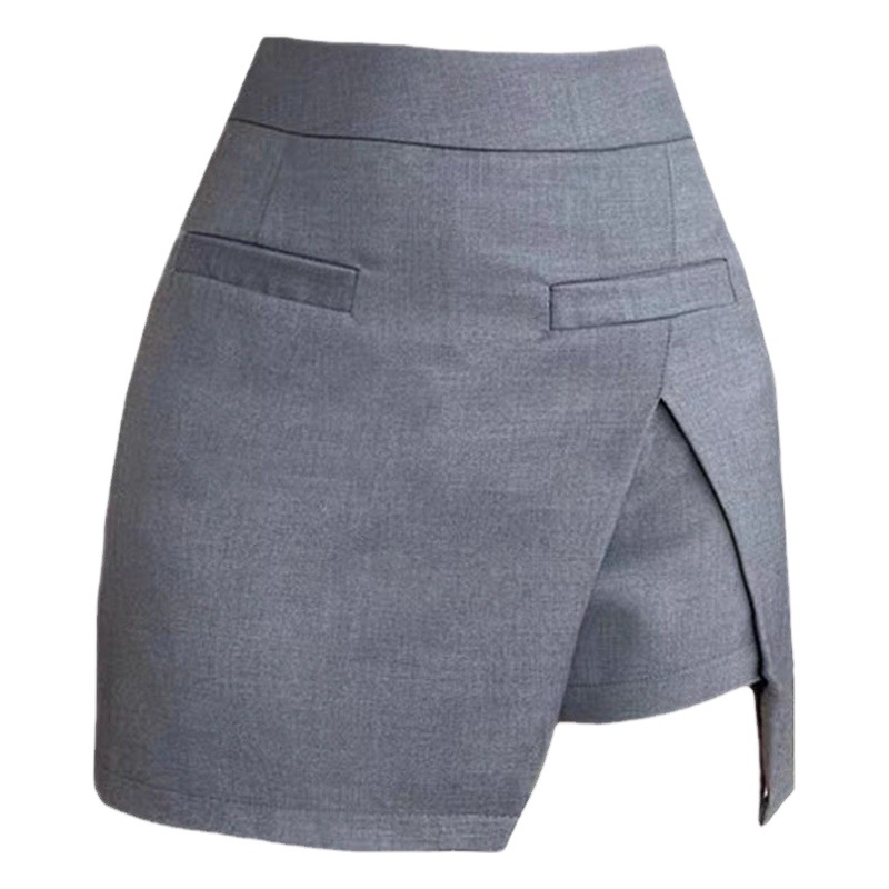 2023 Summer new niche design split skirt sheath slimming A- line irregular skirt for students