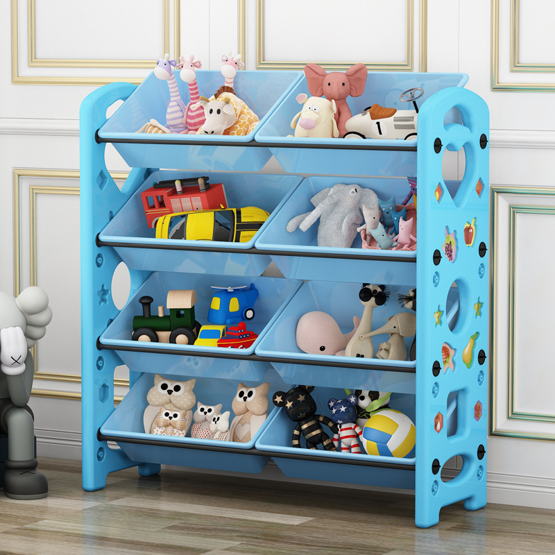 Picture of Children's Toy Storage Rack Household Kindergarten Baby Storage Rack Floor Multi-Layer Finishing Rack Storage Cabinet Plastic Basket