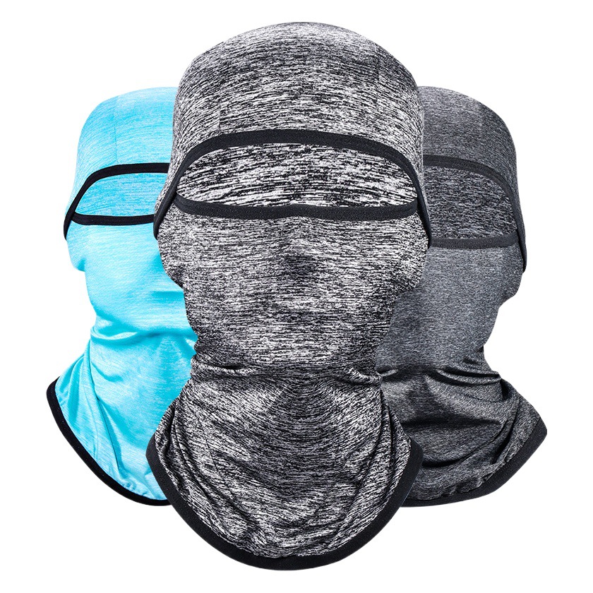 Cross-Border Customized Summer Neck Scarf Outdoor Ice Silk Mask for Men, Windproof Motorcycle Hood, Cycling Face Protection, Breathable and Sun Protection