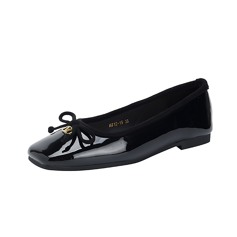 Picture of W712-15 Women's Single Shoes, Spring 2025 New Square Toe Shallow Loafers, Gentle Style Bow Ballet Shoes for Women