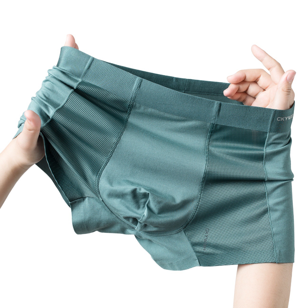 Summer Modal Air Conditioning Underwear Men's Underwear Men's Ice Silk Mesh 5A Mulberry Silk Anti-bacterial Breathable Seamless Boxers