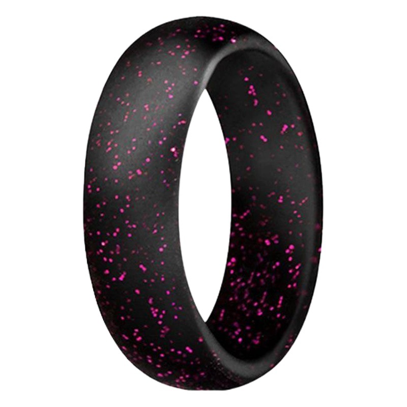 5.7mm Wide New Silicone Ring Glitter Women's Silicone Ring Pearlescent Powder European and American Sports Ring Wholesale