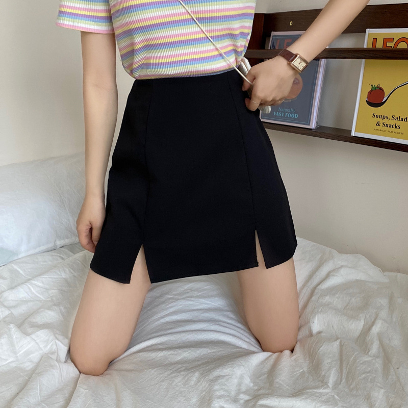 Spice Girl Skirt A- line Skirt Light Mature Design Short Skirt plus size chubby girl Xia Xiaozhong Sense 2023 Bag Hip New Split