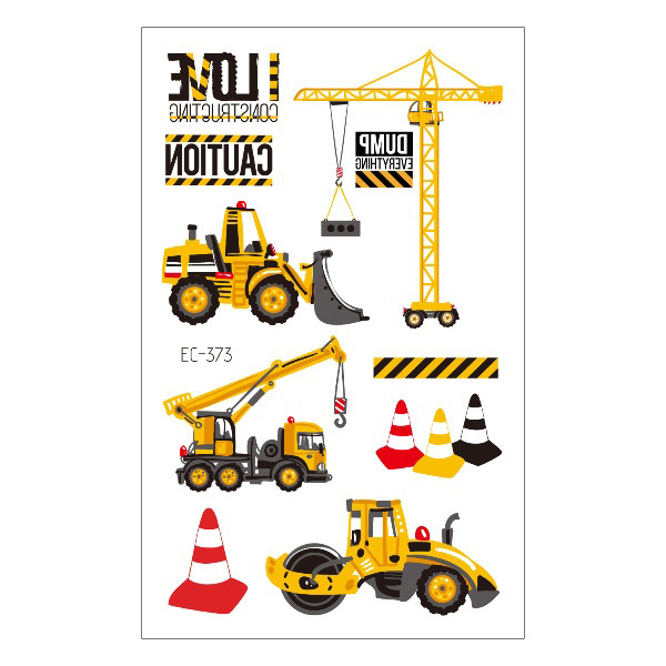 Picture of Cross-Border Supply Waterproof Children's Tattoo Stickers Cartoon Car Excavator Fire Truck Children's Traffic Tattoo Stickers