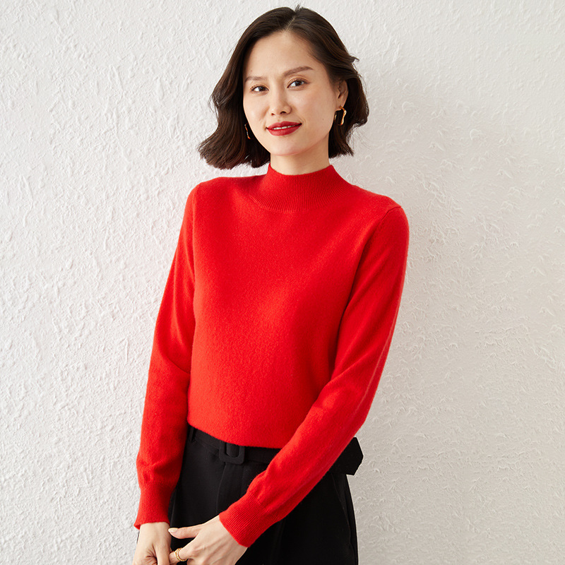 Picture of Bottoming Shirt Women's Knitted Sweater Women's Half-High Knitted Sweater Women's Cross-Border Knitwear Long-Sleeved Knitted Women's Bottoming Shirt Outer Wear