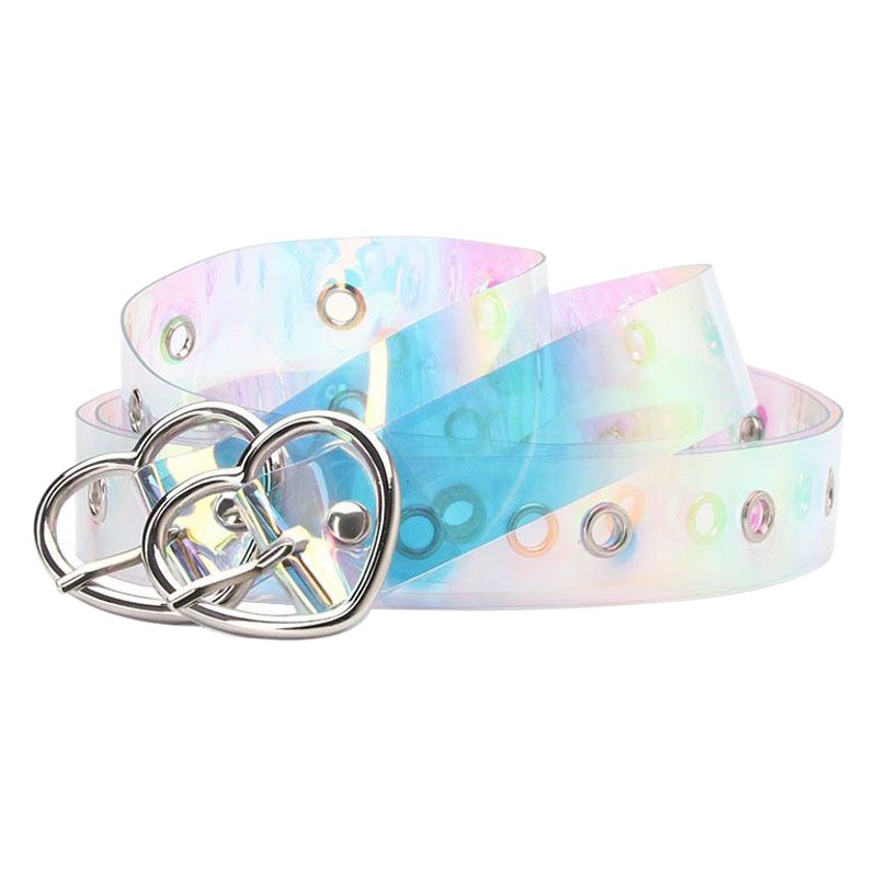 Hot Selling Women's Belt Korean Style Air Eye Girl's Decorative Belt Peach Heart Button Fashion All-match Belt Factory
