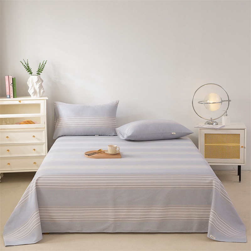 Picture of Cotton Thickened Old Coarse Cloth Bed Sheet Single Piece 100 Cotton Mat Linen Cotton Linen Single Dormitory Three-Piece Set