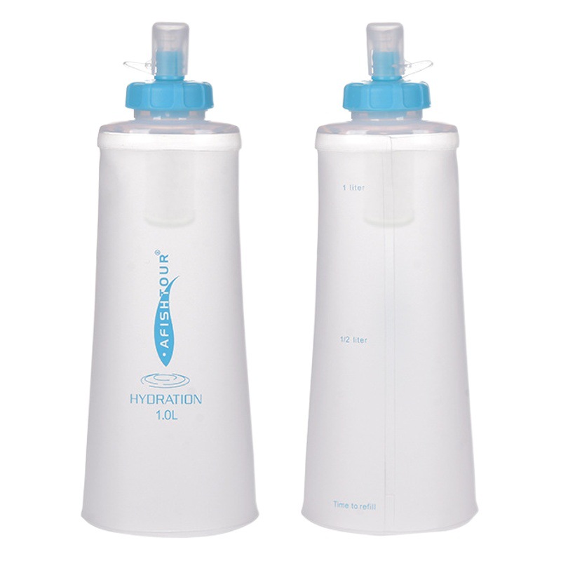 Cross-border Explosions 1L Large Capacity Portable Folding Filter Water Bag Outdoor Camping Hiking Running Sports Cycling Mountain Climbing