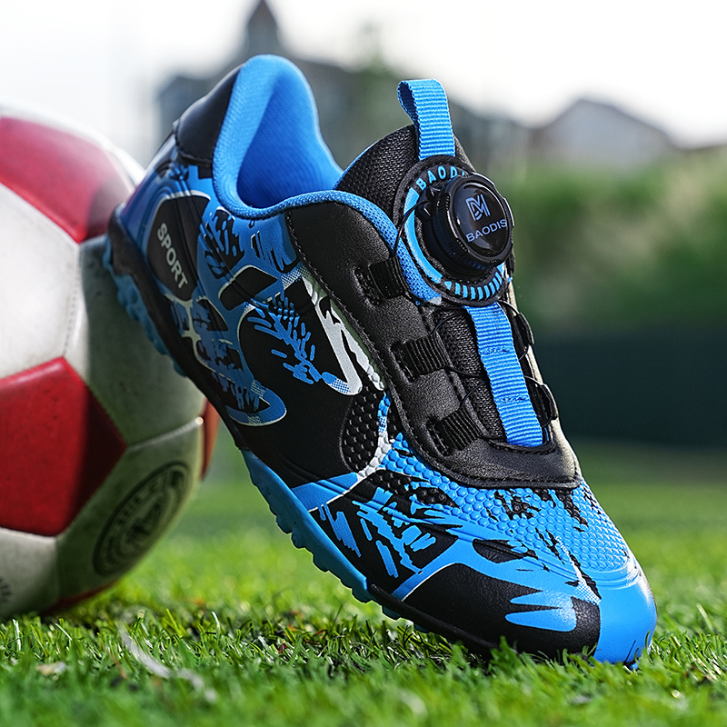 New Football Shoes Children's Rotating Buckle Pupils Boys Girls Falcon TF Broken Nail Short Nail AG Spike Competition Training