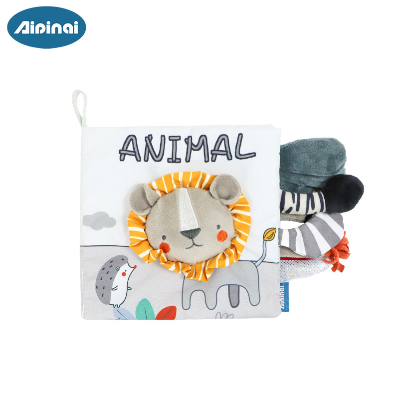 Picture of Aipinqi's New Visual Gray and White Tail Cloth Book Baby Can Not Tear Cloth Book Can Chew Stereo Book Toy