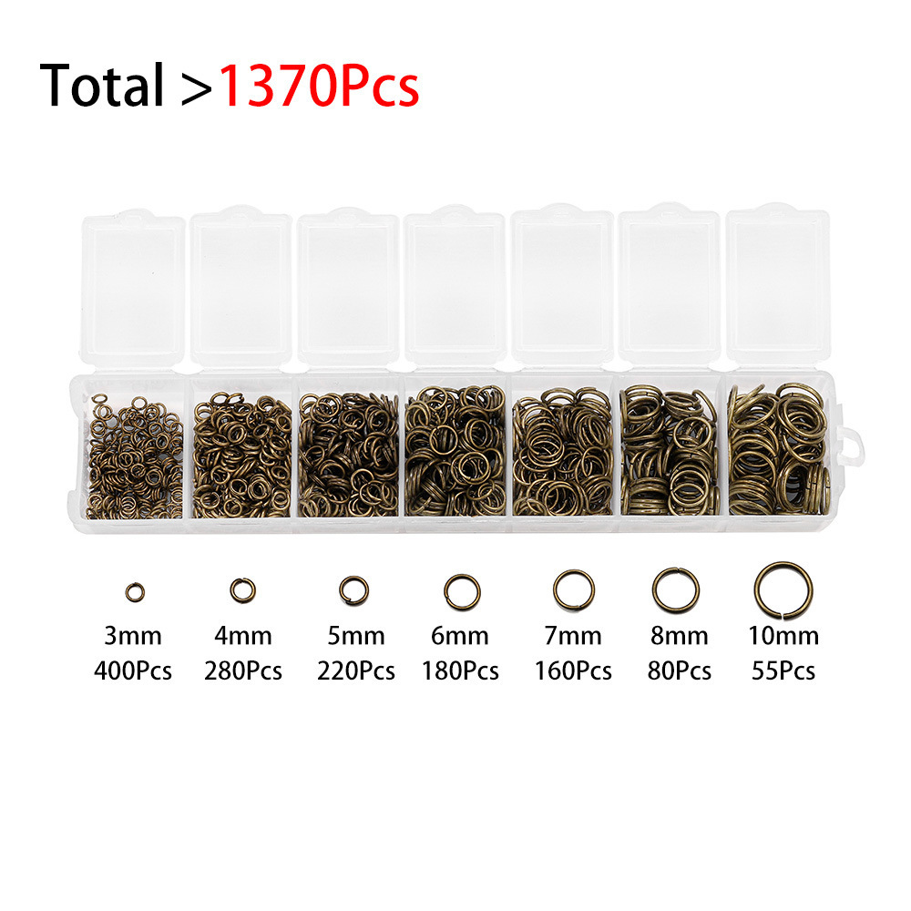 Picture of Earring material set single ring flat ring jump ring iron ring bracelet necklace buckle accessories DIY jewelry material set