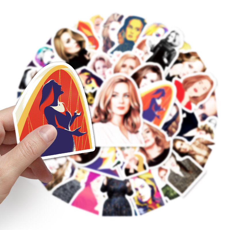 Picture of 50 sheets Actress Adele Star Graffiti Laptop Luggage Car Scooter Guitar Decorative Stickers