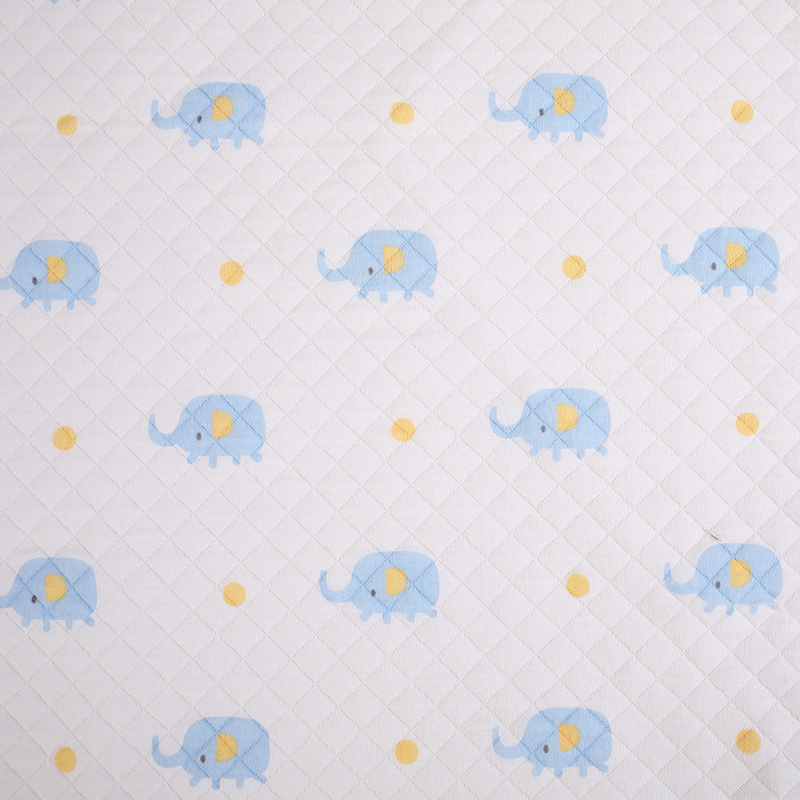 Picture of Original White Diamond Lattice Jacquard Air Layer Printed Baby Quilted Fabric Baby's Sleeping Bag Quilted Fabric