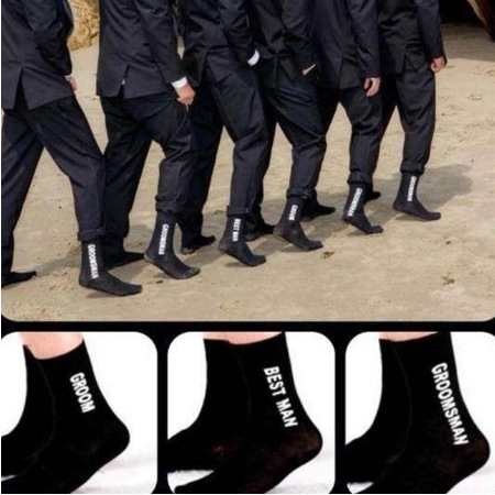 Wedding Groom Socks Creative Wish Aliexpress Foreign Trade Black Groomsman Socks Spot New Style