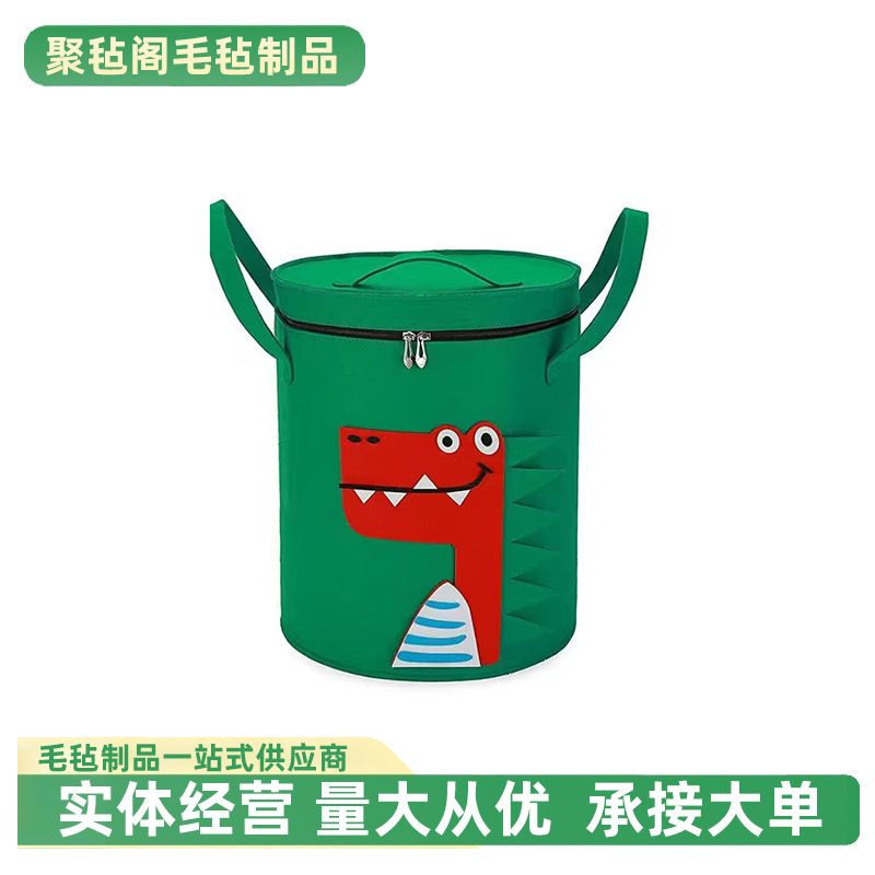 Toy storage bucket with lid, large capacity storage bucket, felt toy storage bag, felt bag storage basket