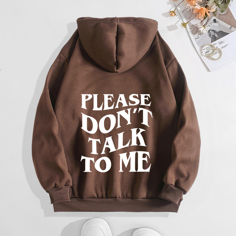 Picture of Amazon autumn and winter women's clothing back bag collar fleece-lined sweater hooded letter printing foreign trade sweater explosions women
