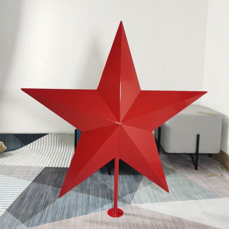 Picture of European-style retro iron three-dimensional five-pointed star bar Office cafe wall decoration wall hanging