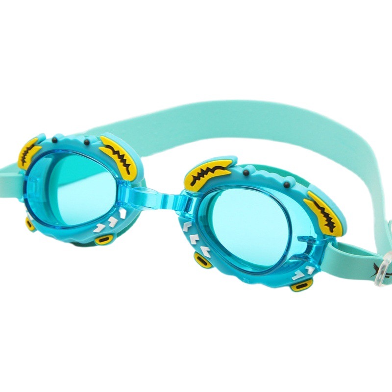 Children's swimming goggles boys and girls HD anti-fog waterproof swimming goggles cartoon pattern size adjustable swimming goggles set
