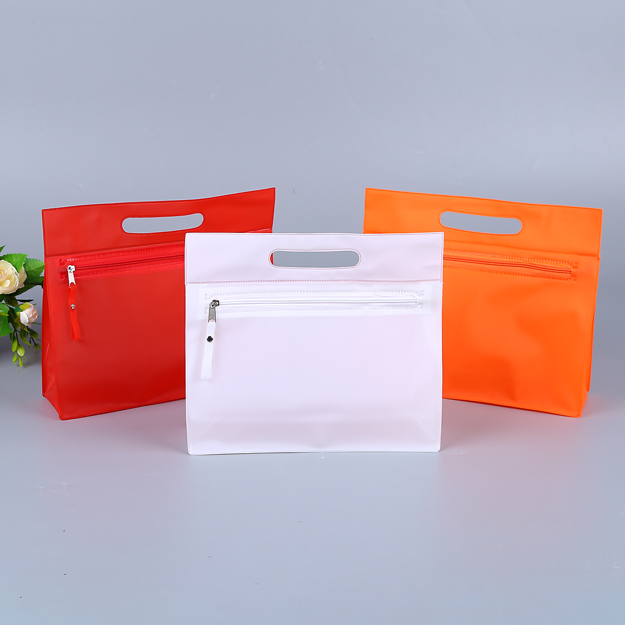 Korean ins style pvc tote bag zipper bag cosmetic packaging bag transparent EVA zipper bag gift wholesale