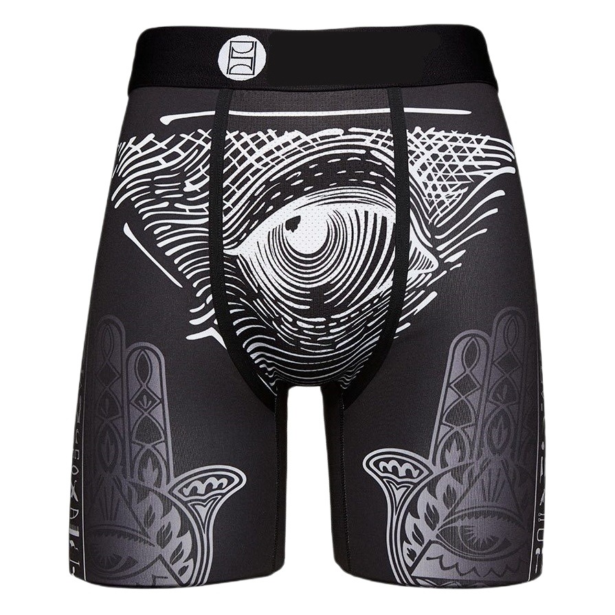 Cross-Border Psd Quick-Dry Extended Boxer Briefs with Shark Digital Print Sports Shorts for Men