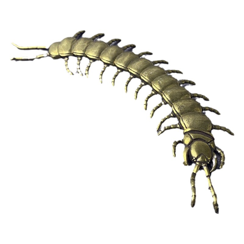 Brass centipede small ornaments tea ceremony copper Art copper pet insect copper handle play three-dimensional joint movable centipede ornaments