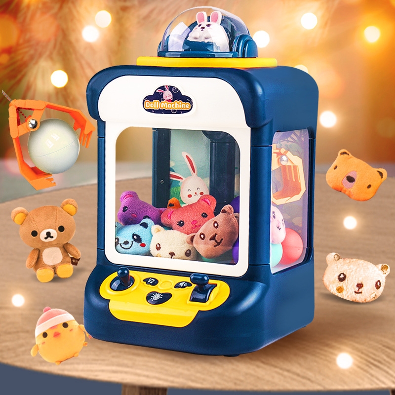 Children's Mini Catch Doll Machine Small Household Electric Sound and Light Doll Gashapon Doll Machine Girl Gift Toy
