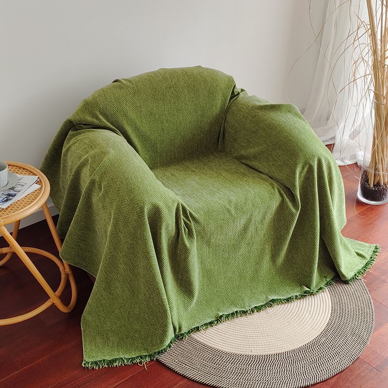 Herringbone Pattern Chenille Single Sofa Towel Full Cover Cloth Ins Style Sofa Blanket Anti-Cat Scratch Internet Popular Sofa Cover Cushion