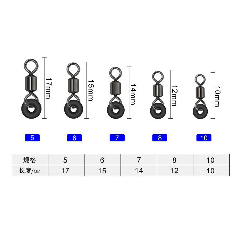 Picture of Fishing outdoor fishing supplies fishing gear gadgets wholesale eight-ring American swivel rubber ring connector
