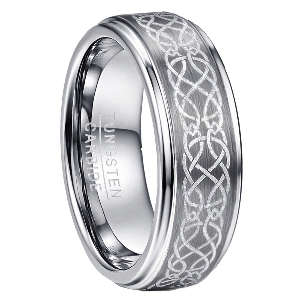 in stock tungsten steel ring natural color laser pattern men's tungsten gold ring a generation of mixed batch