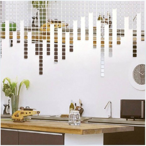 Square Crystal Stereo Mirror Wall Stickers Creative Mosaic Wall Stickers New Wall Stickers AliExpress Explosions