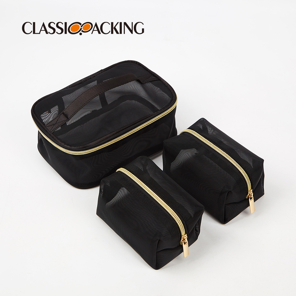 Picture of Casual Large-Capacity Cosmetic Bag 2025 New High-Looking Toiletry Bag Portable Mesh Transparent Cosmetics Bag Four-Piece Set