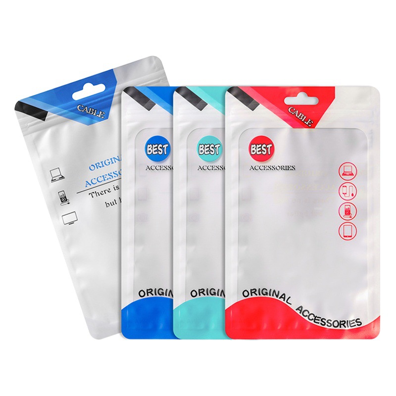 USB packaging bag data line packaging bag translucent plastic bag Pearl Yin and Yang sealing bag color packaging