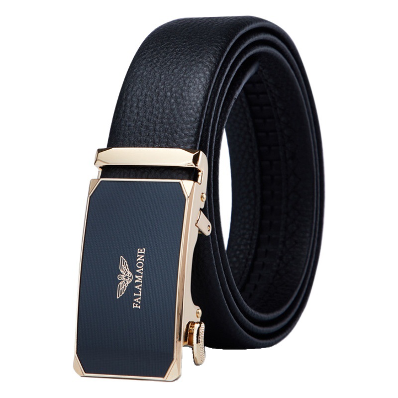 Falai Armani Belt Men's Automatic Buckle Fashionable Trouser Belt Glow Face Middle-aged and Young Men's Business Belt