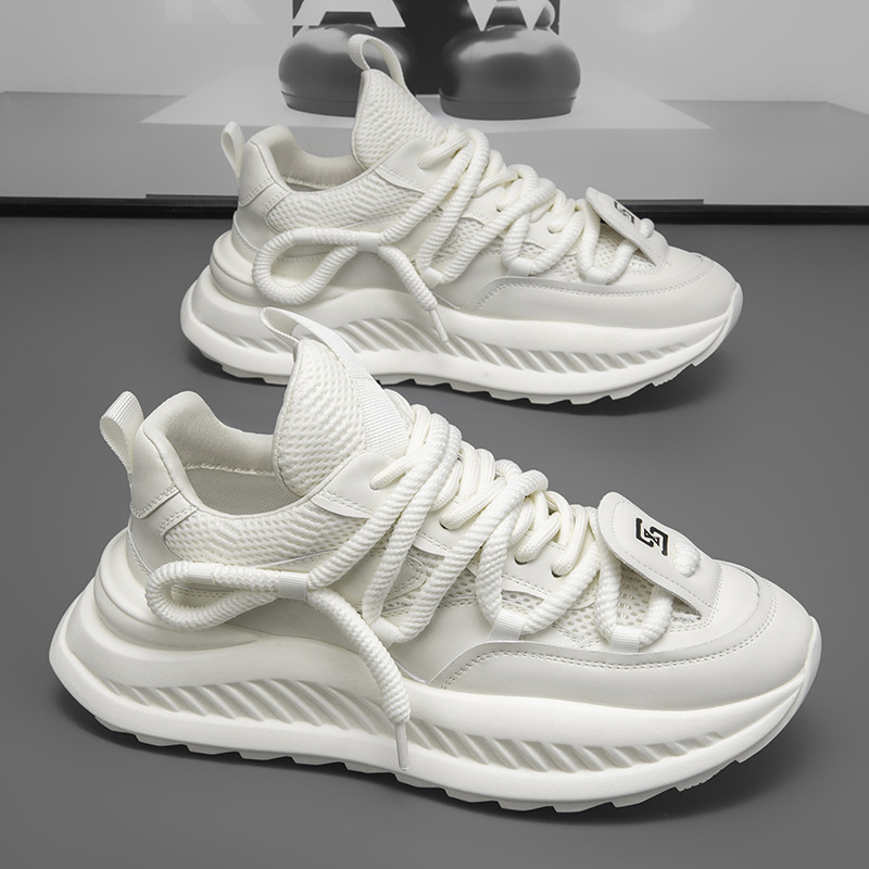 Men's Shoes 2025 New Summer Trend Versatile Breathable Comfortable Thick Low Heightening Soft Sole Soft Surface Sports Casual Shoes for Men