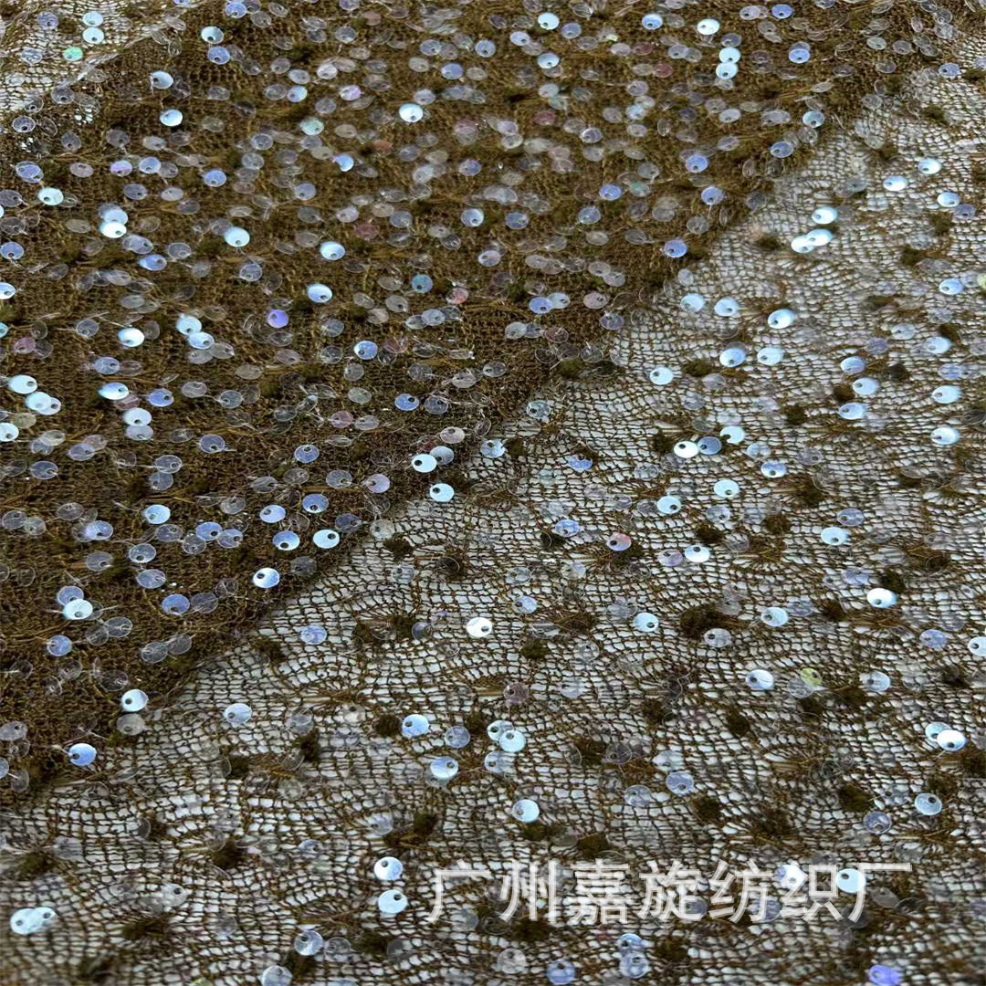 Fashion Sequin Braided Small Fragrant Mesh Women's and Children's Clothing Sequin Embroider Lace Fabric Sequins Lace