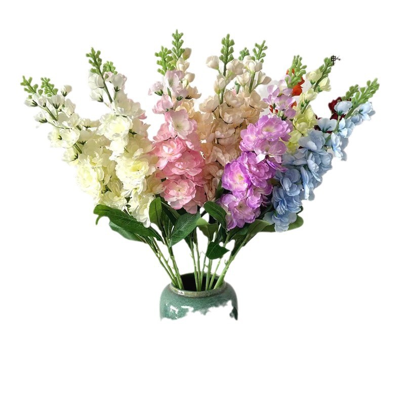 Picture of Simulated Delphinium Wedding Auditorium Decoration Simulated Flower Single Violet Props Large Simulated Flower Delphinium
