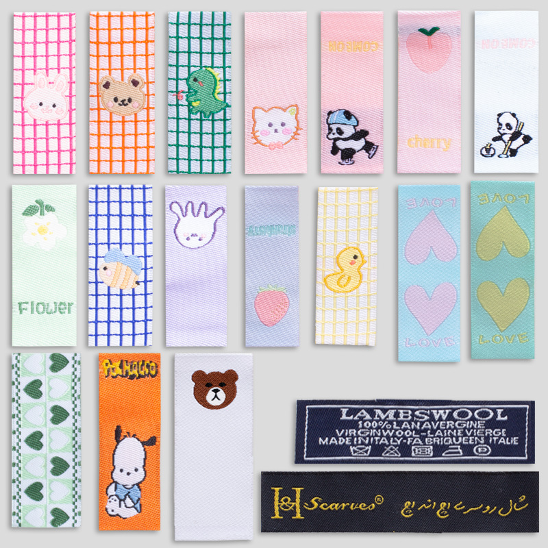 New Color Fashion Cartoon Children's Clothing Decorative Cloth Label Children's Clothing Sweatshirt Socks Trademark Matching Decorative Weaving Label