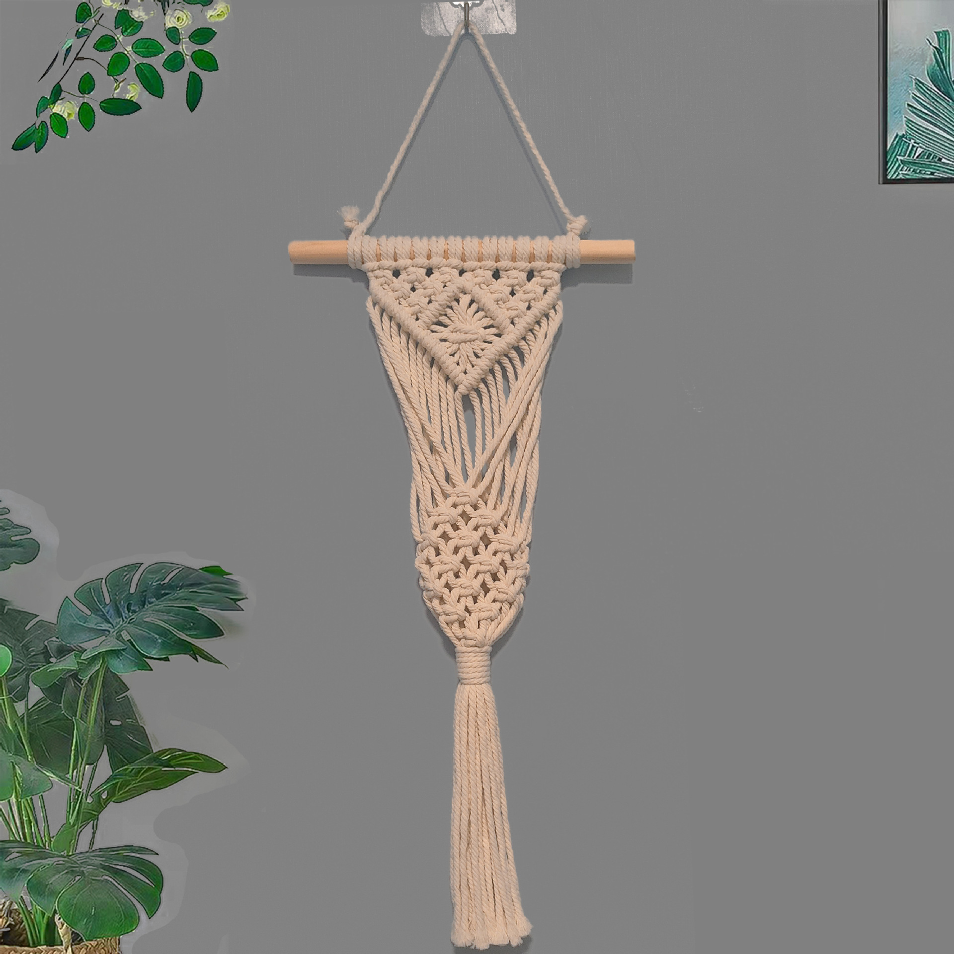 Nordic Ins Handmade Woven Dried Flower Decorative Net Bag Homestay Room Background Wall Hanging Ornaments Woven Tapestry