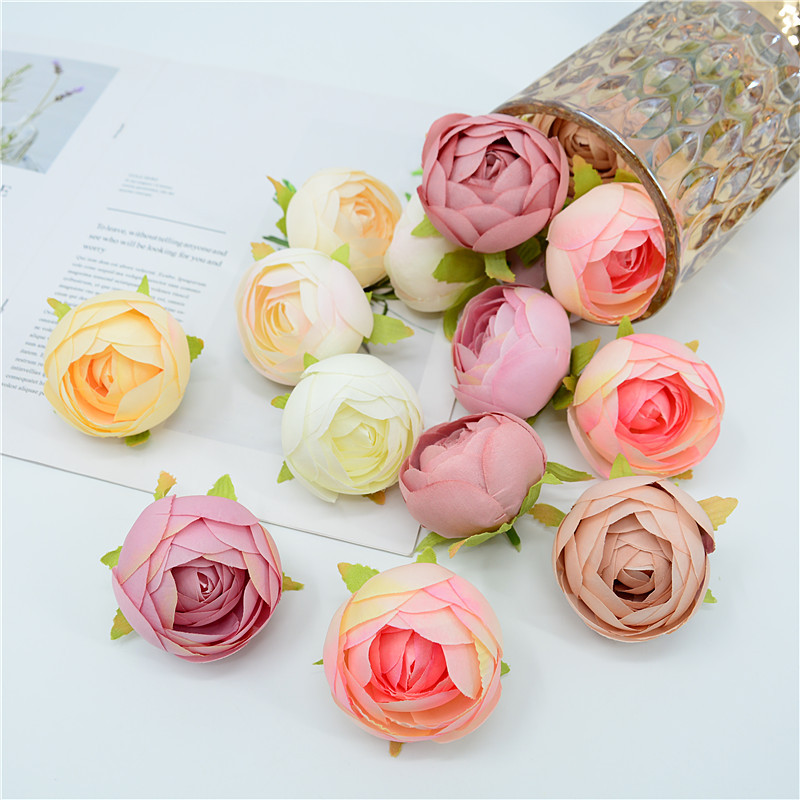 Artificial lotus flower wholesale 6cm flower bud wedding table flower decoration diy handmade flower box accessories dessert table with flower