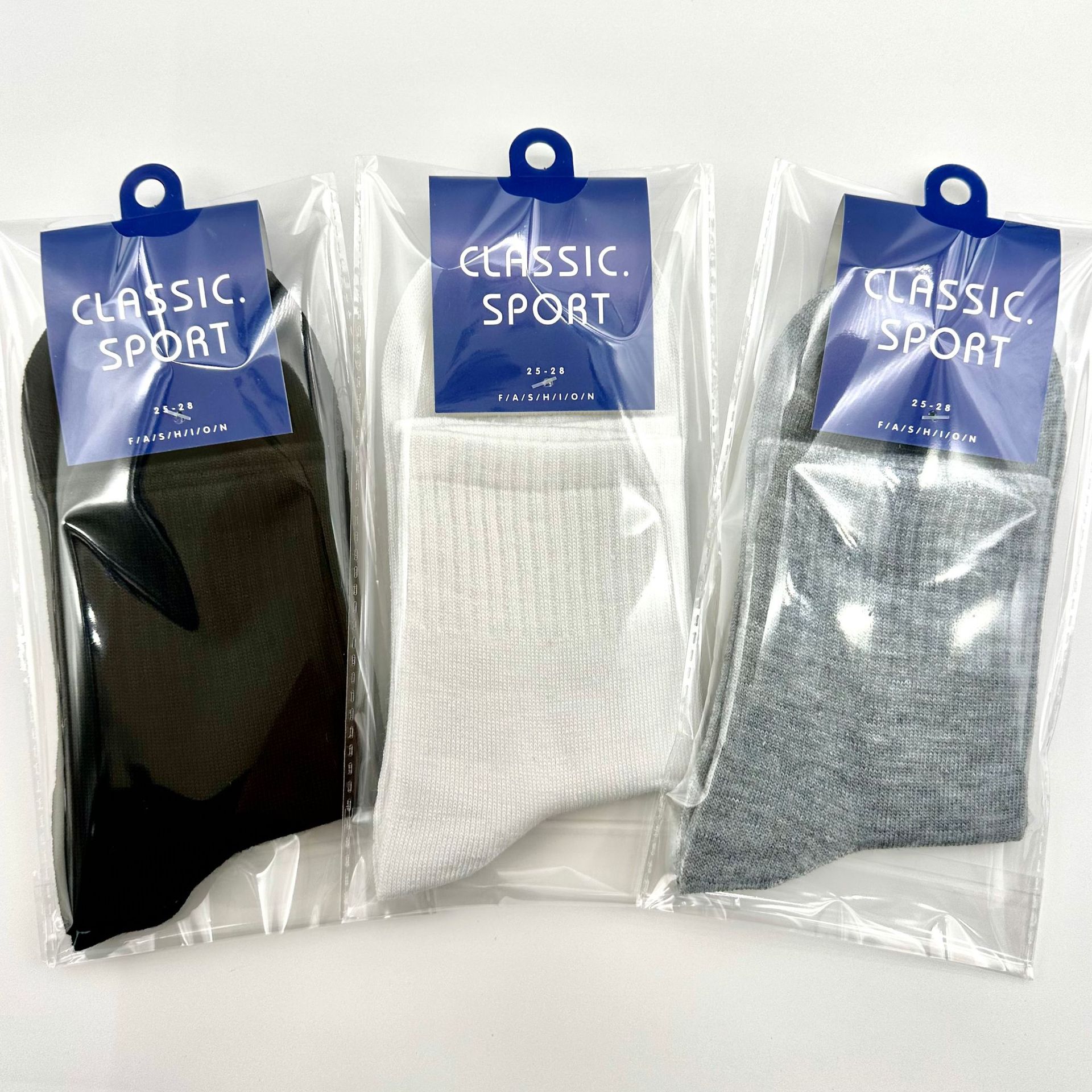 2024 Spring and Summer Men's Socks Mid-Tube Sports Socks All Seasons Solid Color Men's Socks Individually Packaged Online Store Gift Socks