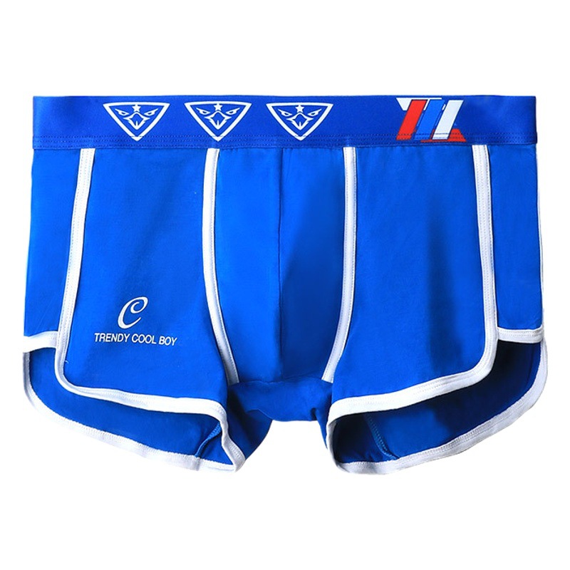 Pure Cotton Underwear Men's Boxers Mid-Waist Youth Personality Fashionable Comfortable Breathable Summer Thin Four-Corner Short Underpants Head
