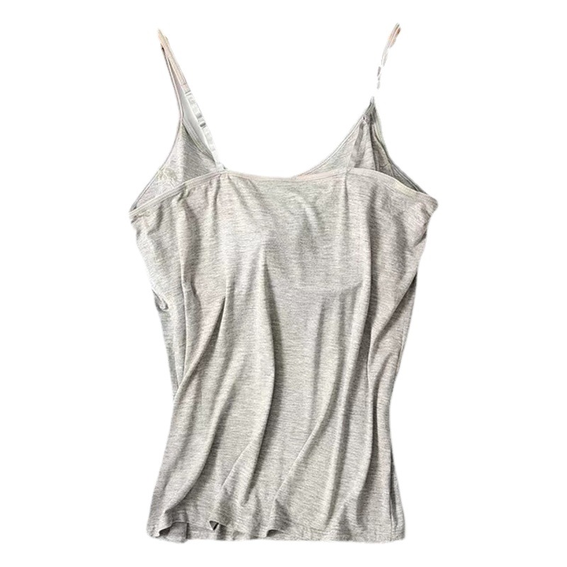 Cross-Border Modal Cotton Women's Extended Camisole with Chest Pads, Wireless Cup Sports Yoga Bra, Comfortable and Breathable