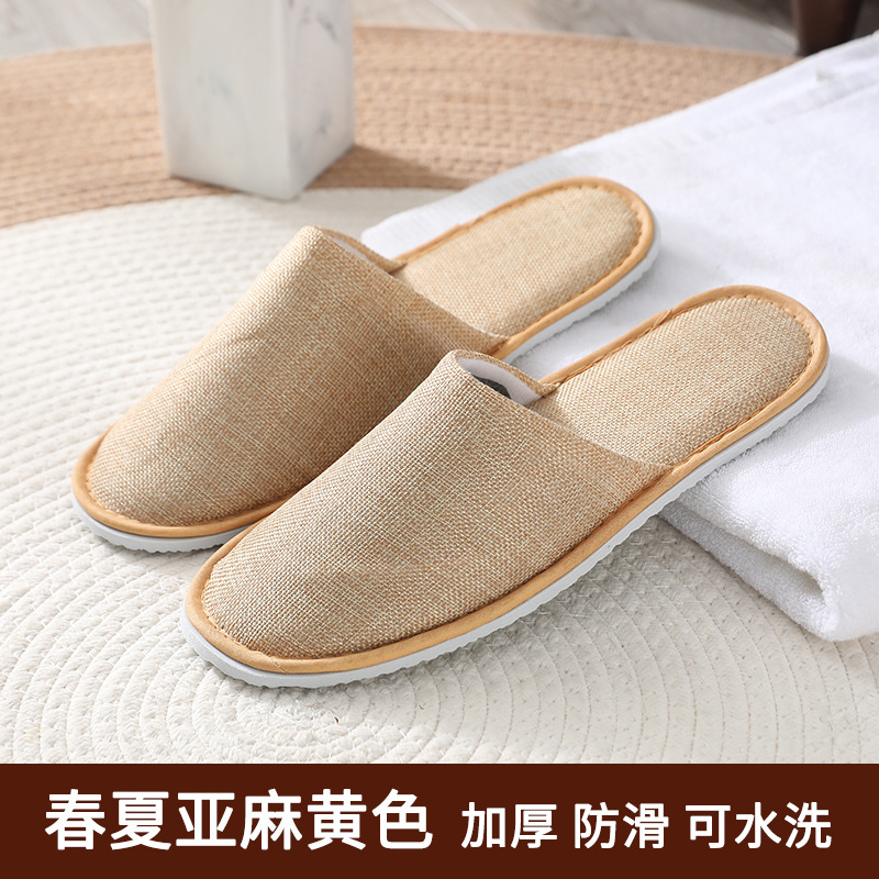 Picture of Hotel Hotel Summer Disposable Slippers Linen Toe Summer Linen Half Bag Portable for Home Travel
