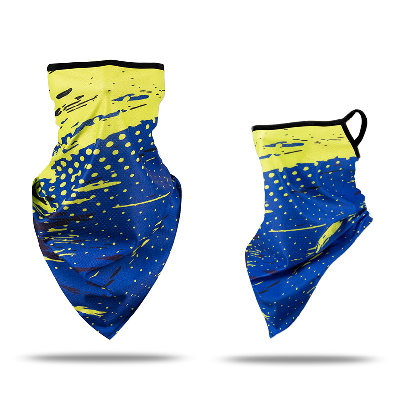 Picture of Ice Silk Ear Hanging Mask Triangle Towel Neck Set Mesh Sunscreen Outdoor Riding Fishing Windproof Scarf Men's and Women's Face Towel Summer