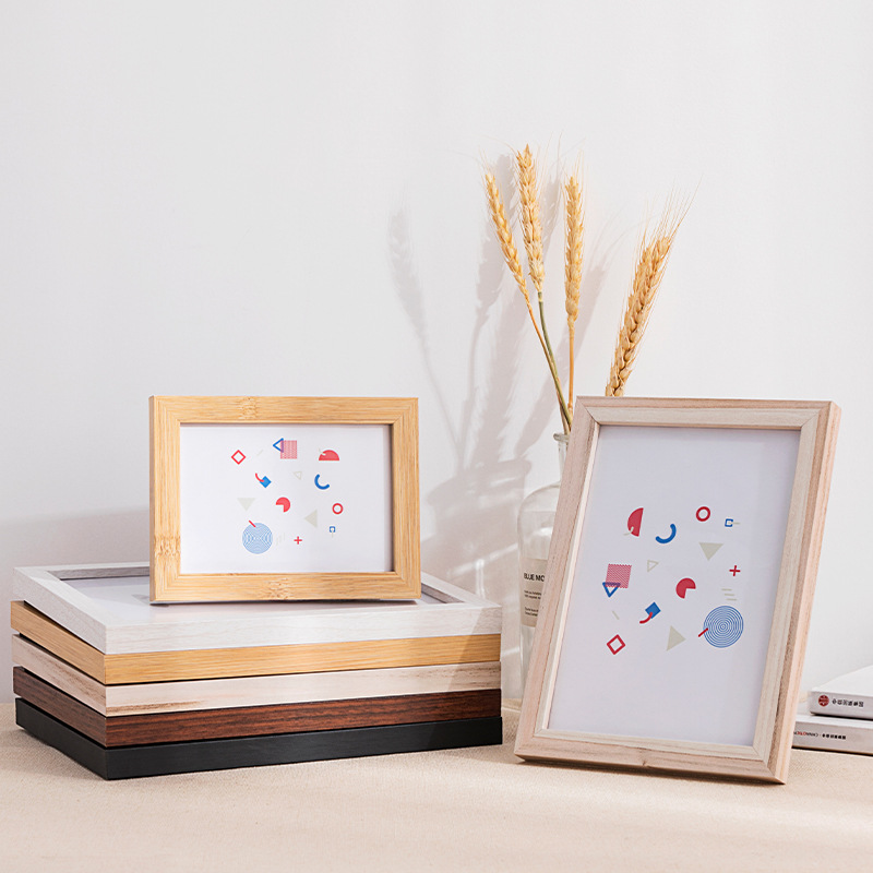 Picture of Simple wooden photo frame table 7 7 inch 5 6 10 A4 12 8 inch photo wall frame wall picture frame wholesale
