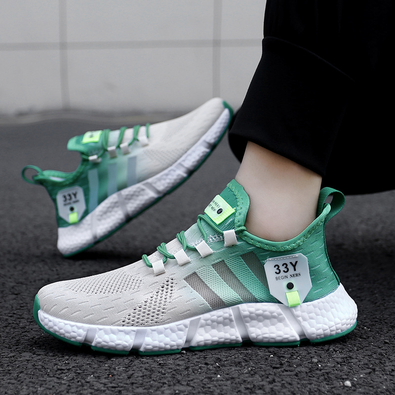 Picture of Poop foot feeling export European and American Foreign trade cut label high-end men's shoes real popcorn bottom Men's sports casual running shoes