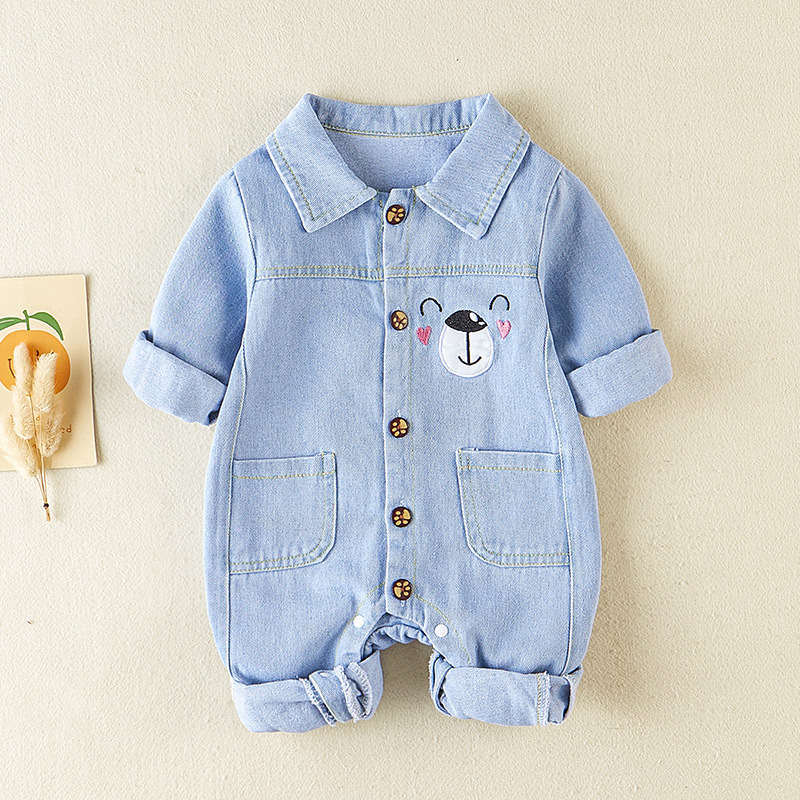 Picture of New Starting Point Clothing, Baby Spring Clothing, Newborn Clothes, Spring & Fall Denim Outing Jumpsuits, Male Baby Full Moon Crawling Clothes